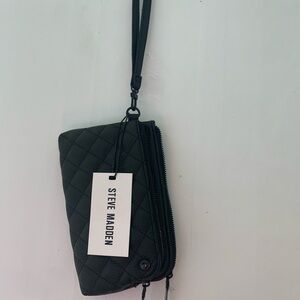 NWT Steve Madden Black Quilted Wristlet